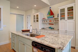 Fridge, microwave, stovetop, dishwasher - Custom Condo w/ Great, Coastal Style & Amenity Access at Cinnamon Shore! (Port Aransas)