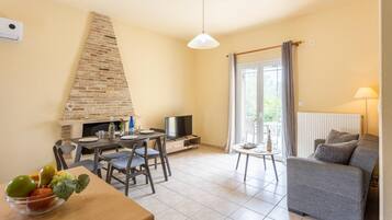 TV, fireplace, DVD player