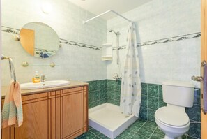 Ducha, secador de pelo y toallas