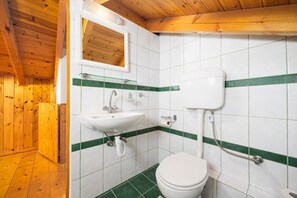 Bathtub, hair dryer, towels