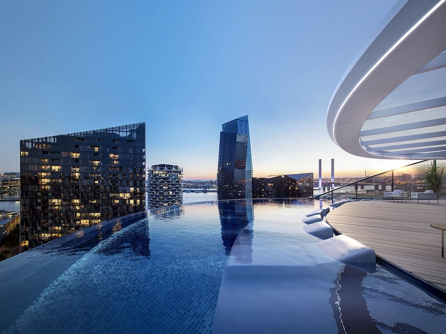 Outdoor pool, pool loungers