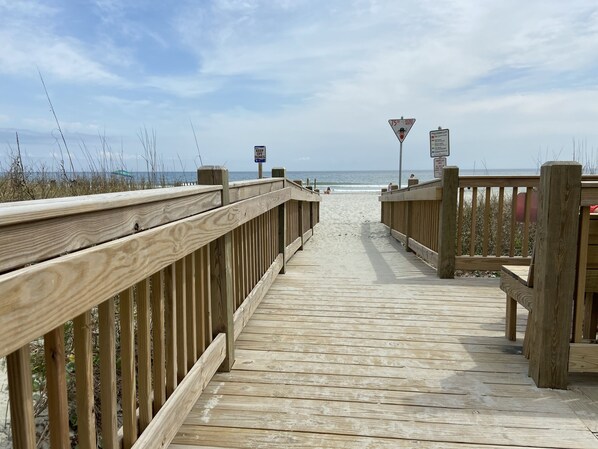 Beach nearby, sun-loungers