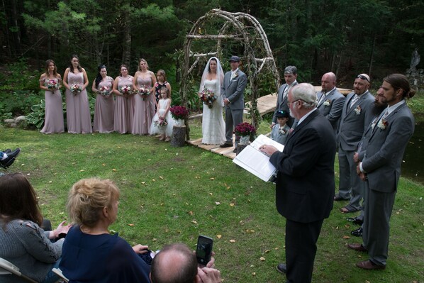 Outdoor banquet area
