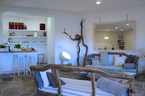 Villa, Beachfront | Living area