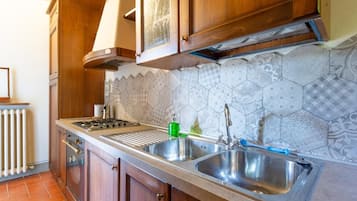 Fridge, microwave, oven, coffee/tea maker