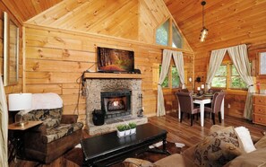 Televisio, takka, DVD-soitin