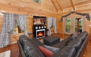 TV, fireplace, DVD player
