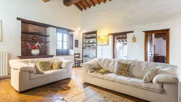 Televisie en een open haard