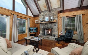 TV, fireplace, DVD player