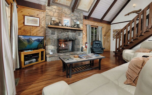 TV, fireplace, DVD player