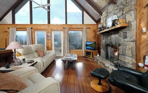 TV, fireplace, DVD player