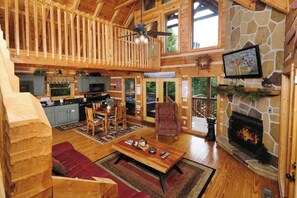 TV, fireplace, DVD player