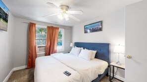 1 bedroom, iron/ironing board, travel crib, WiFi