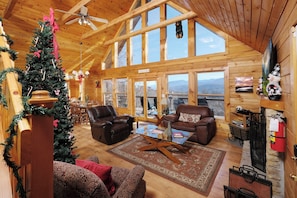 TV, fireplace, DVD player