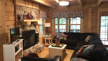 TV, fireplace, DVD player