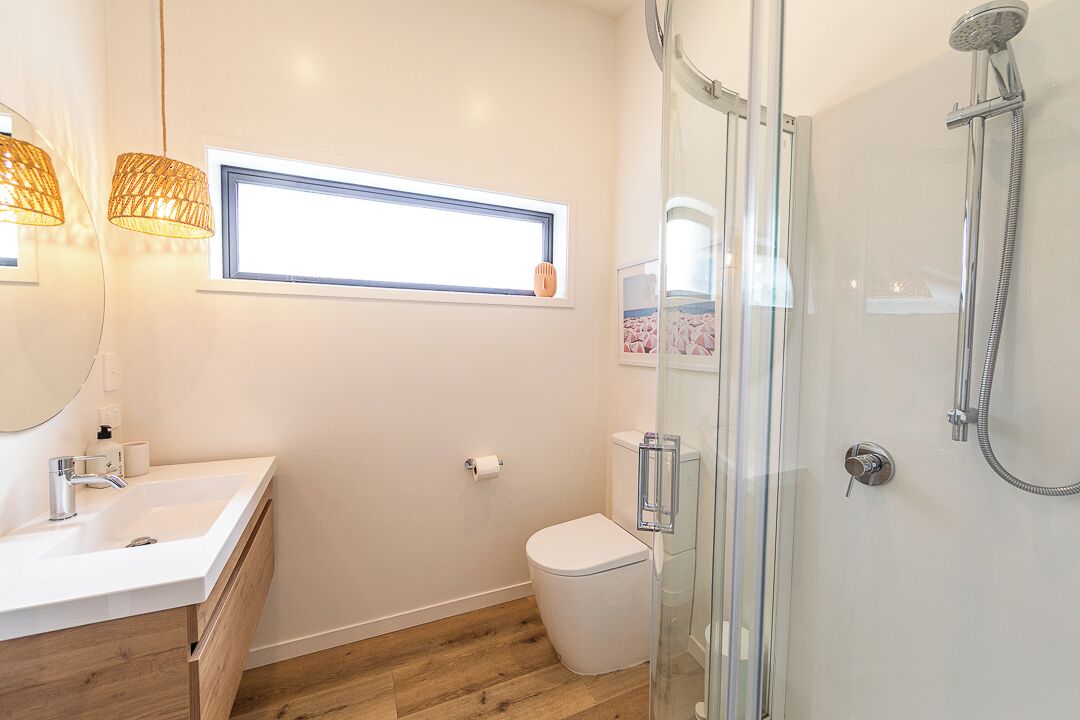 Shower, eco-friendly toiletries, hair dryer, towels