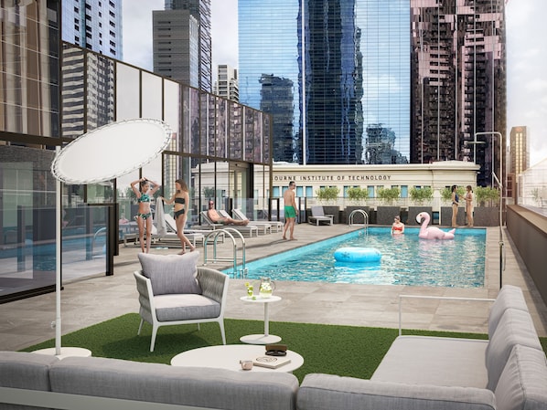 Outdoor pool, a heated pool