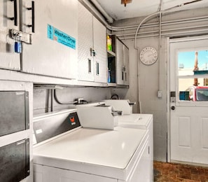 Convenient laundry facilities offer washing and drying services.