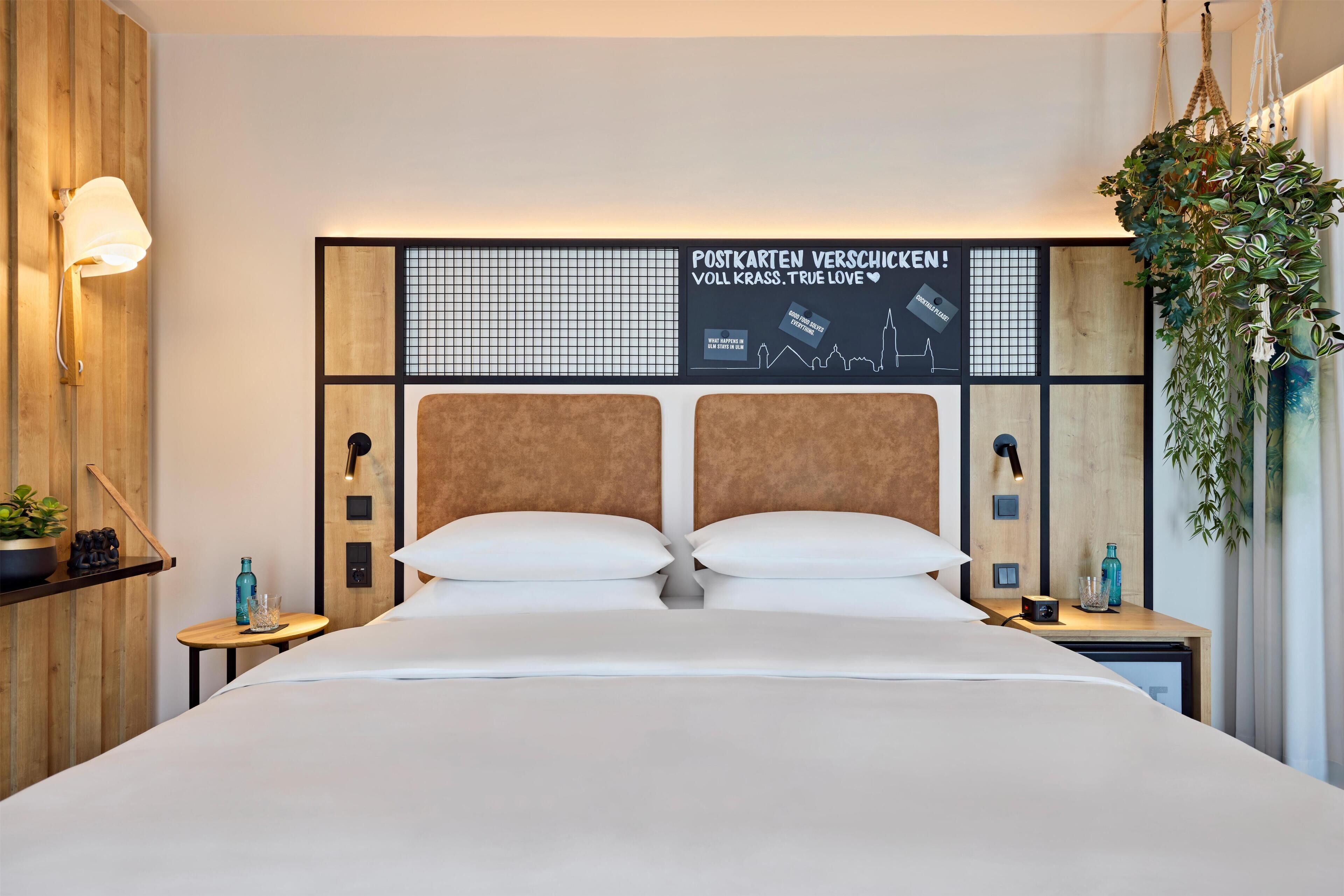 Hypo-allergenic bedding, pillow-top beds, free minibar, in-room safe