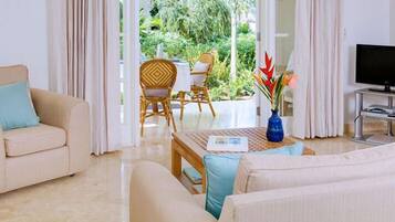 Televisión, reproductor de DVD y libros