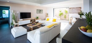 TV, books, stereo - Villa Clementine  | Ocean View - Located in  Exquisite Vitet with Private Pool (Saint Barthélemy)