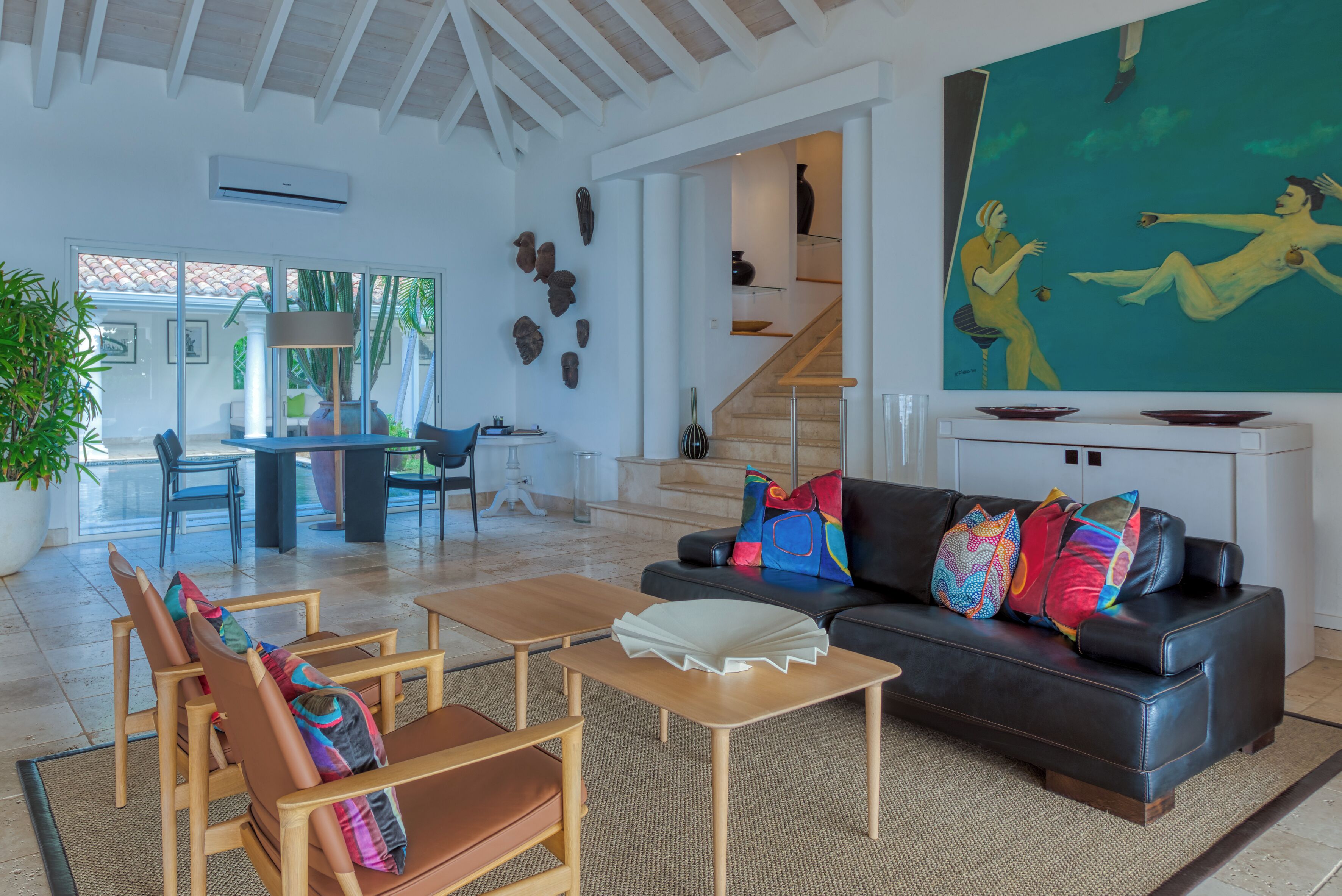 TV, DVD player, books, music library