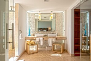 Bathtub, hair dryer, towels