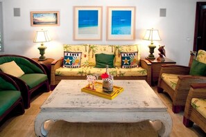 TV, DVD player, books, stereo