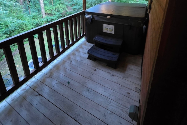 Private hot tub on the covered deck