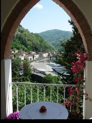 Outdoor dining - Villa Rosalena 4 bed with stunning river views, splash pool,garden, walk to town (Tuscany)