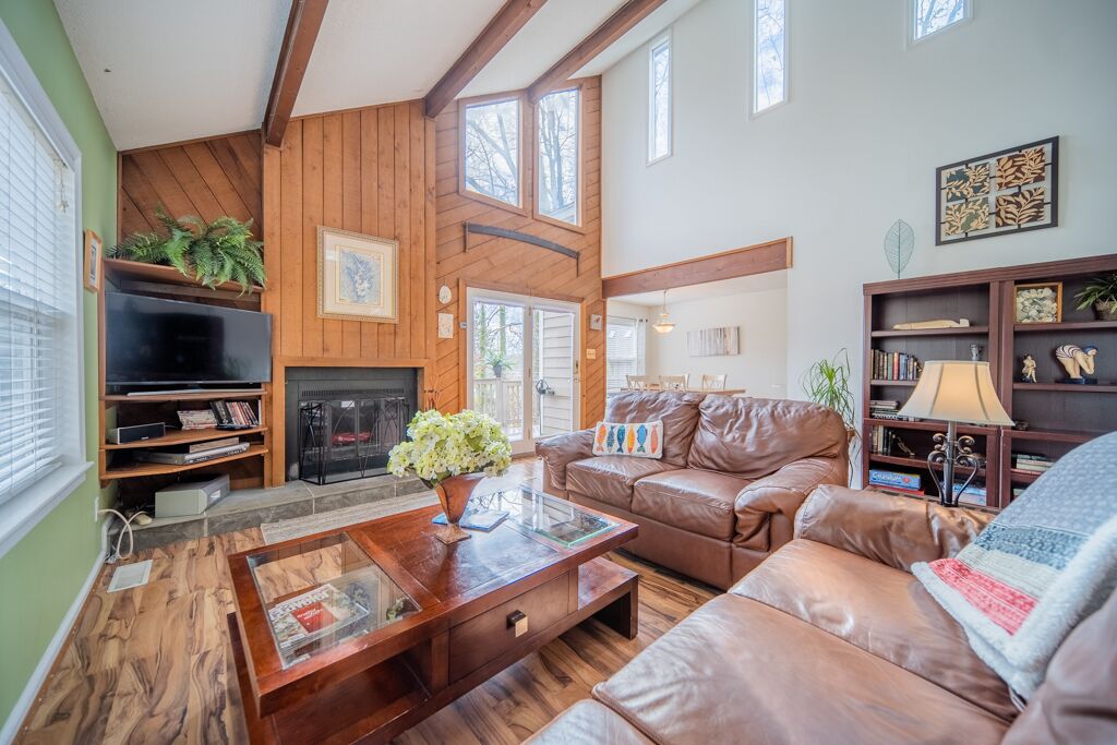 Smart TV, fireplace, DVD player, books