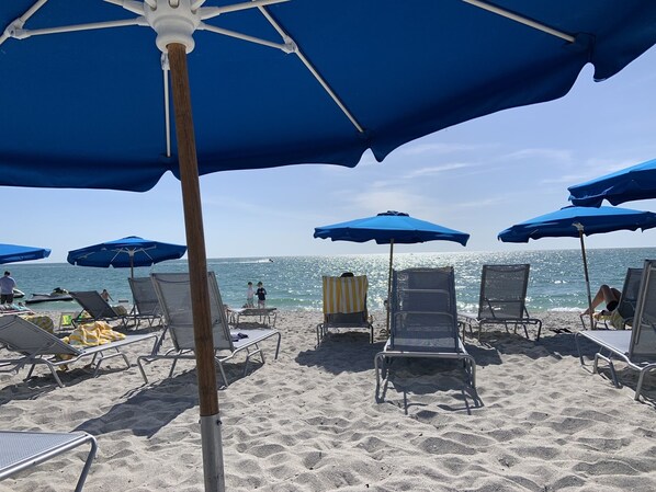 Sun loungers, beach towels