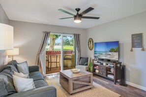 TV, DVD player, stereo