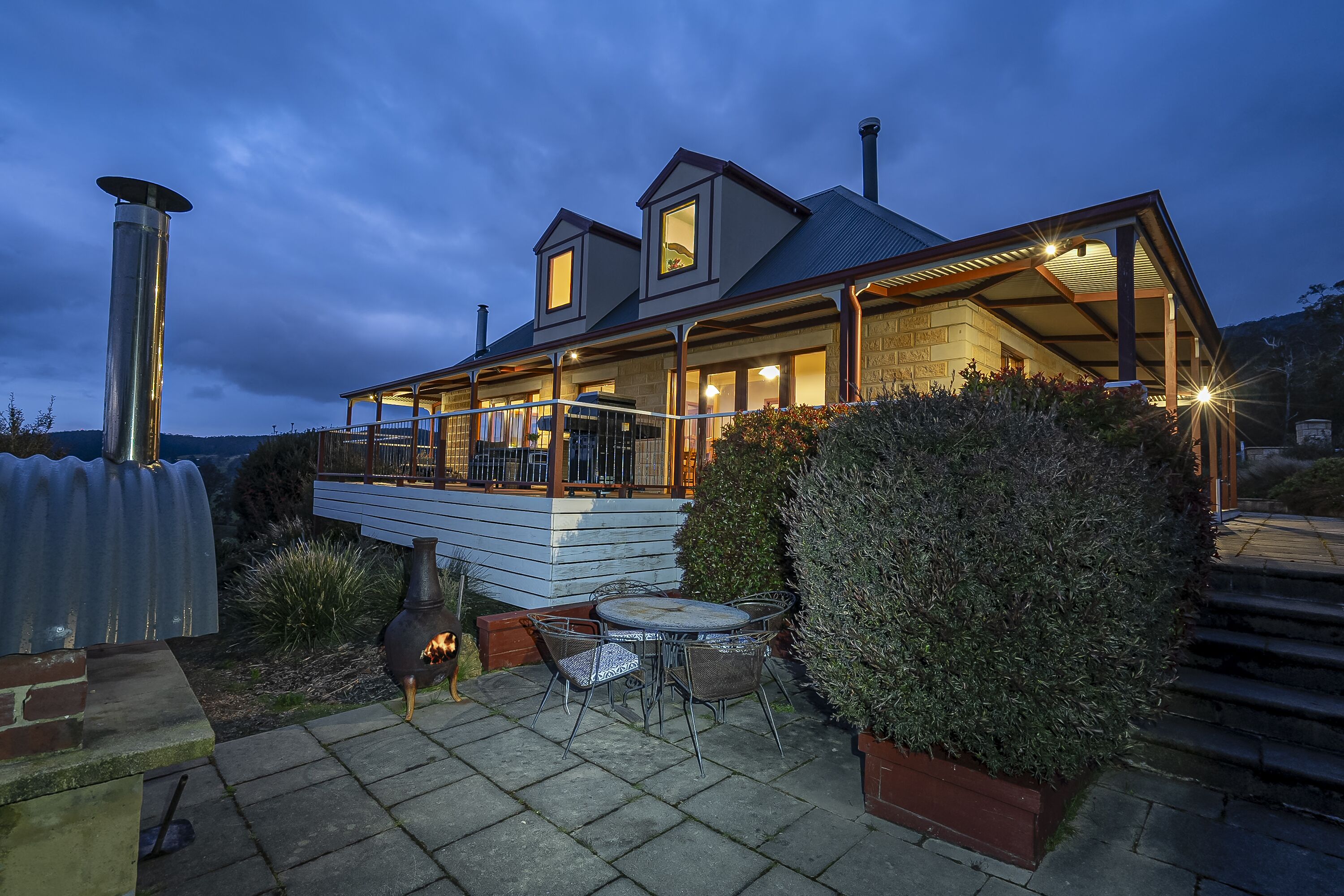 Front of property – evening/night