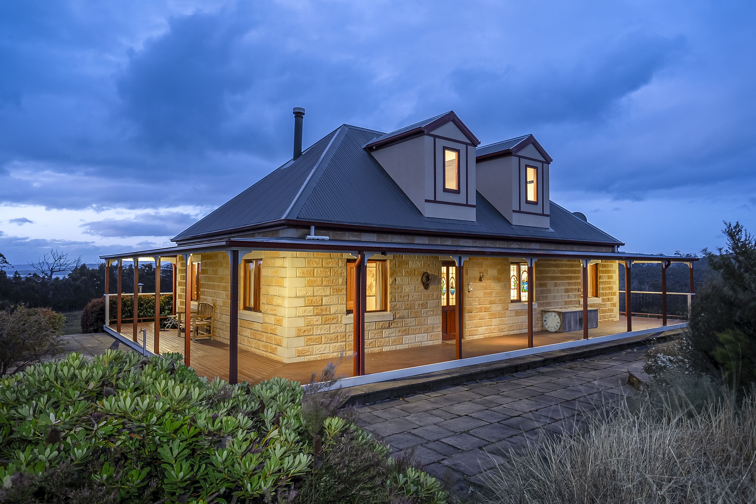 Front of property – evening/night