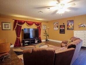 TV, video games, DVD player