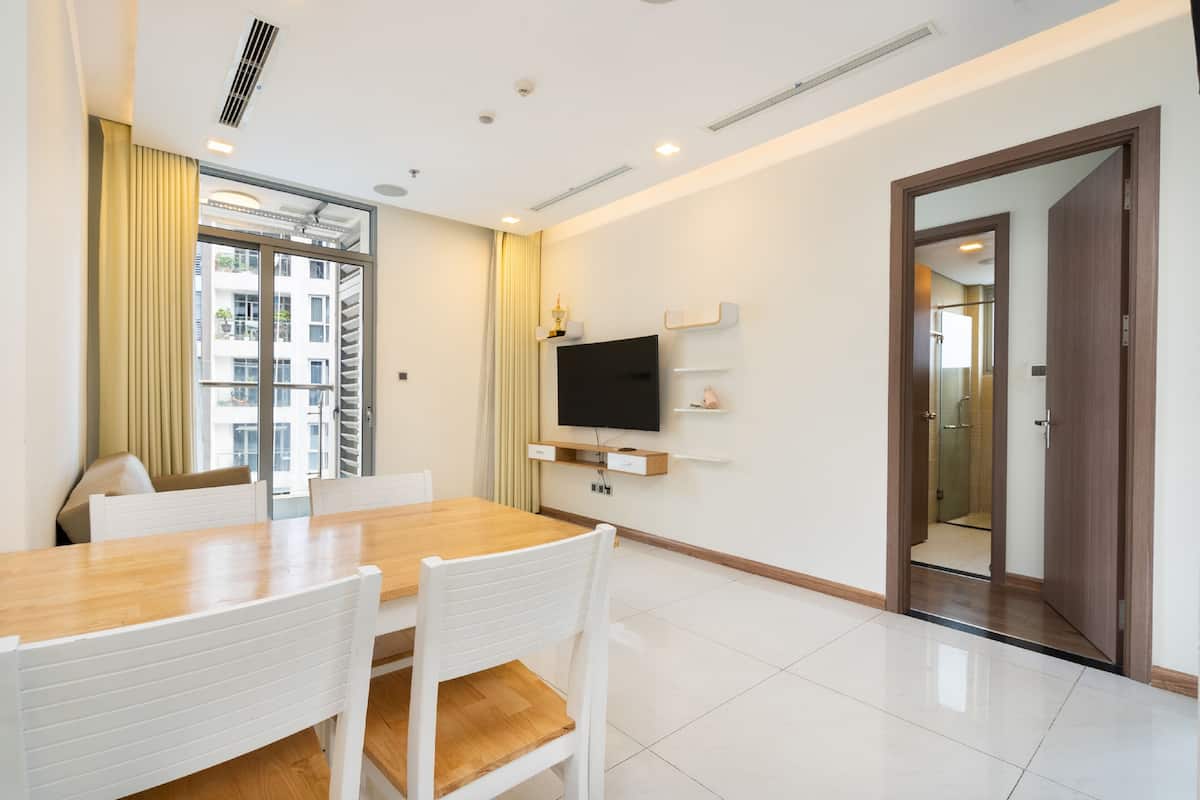 Apartment, 2 Bedrooms, Balcony (Sens House) | Living area | 49-inch Smart TV with digital channels, TV