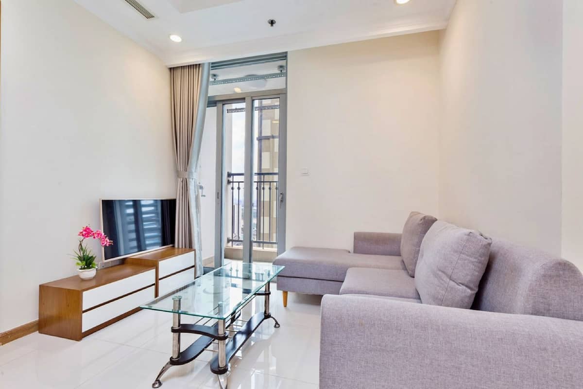 Apartment, 1 Bedroom, Balcony (Sens House) | Living room | 49-inch Smart TV with digital channels, TV
