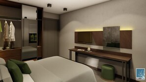 Apartamento luxo | 2 quartos, cofres nos quartos, escrivaninha, Wi-Fi de cortesia