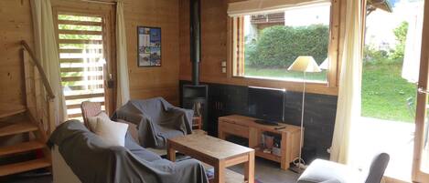 TV, fireplace, DVD player