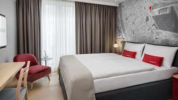 In-room safe, desk, laptop workspace, soundproofing