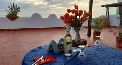 Studio, beachfront, large terrace (Ginestra)