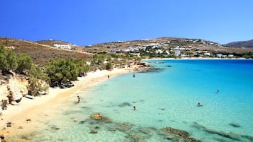 On the beach, beach towels