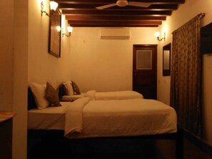 Twin Bed Room Ground Floor | Premium bedding, memory-foam beds, in-room safe, desk - Esparan Heritage (Puducherry)