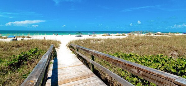 Beach nearby, sun-loungers