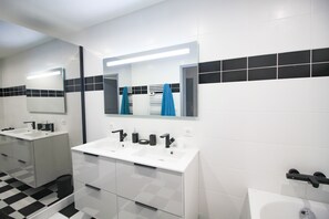 Hair dryer, towels
