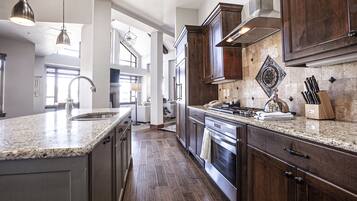 Hyatt Centric Three Bedroom #456 | Private kitchen | Full-sized fridge, microwave, oven, stovetop