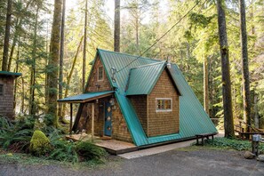 Exterior - River Runs Through this secluded A-Frame, hot tub (Baring)