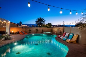 A heated pool - The Desert Hideaway | Game Room, Pool & Outdoor Kitchen [Free Spa Heating + Early Check-In] (Indio)