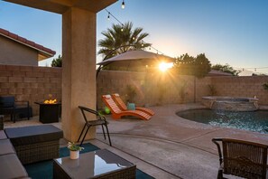 A heated pool - The Desert Hideaway | Game Room, Pool & Outdoor Kitchen [Free Spa Heating + Early Check-In] (Indio)